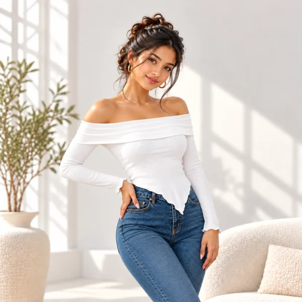 Off-Shoulder White